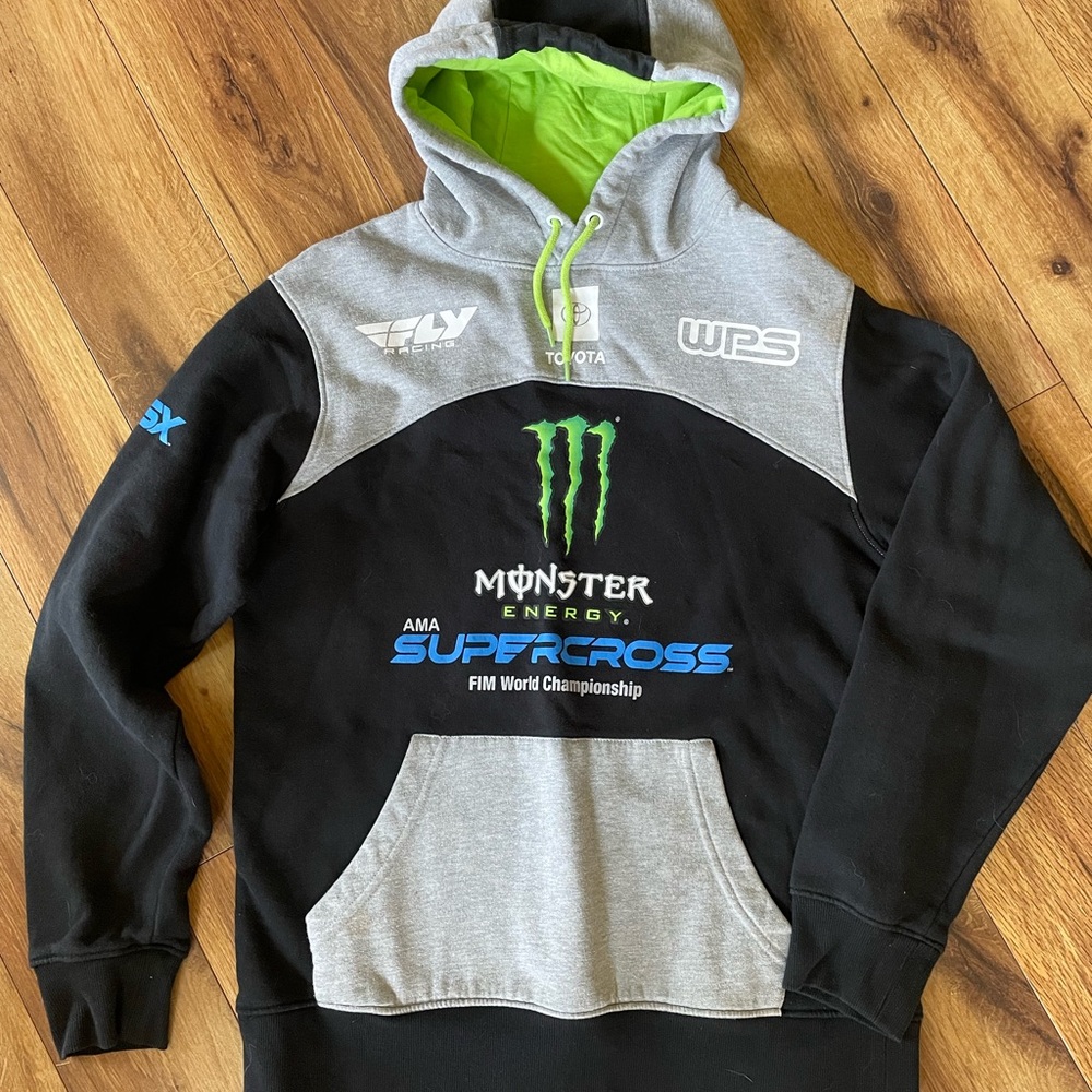 Supercross Men's Black and Gray Hoodie